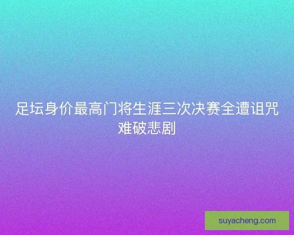 足坛身价最高门将生涯三次决赛全遭诅咒难破悲剧