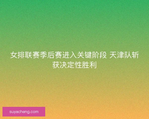 女排联赛季后赛进入关键阶段 天津队斩获决定性胜利